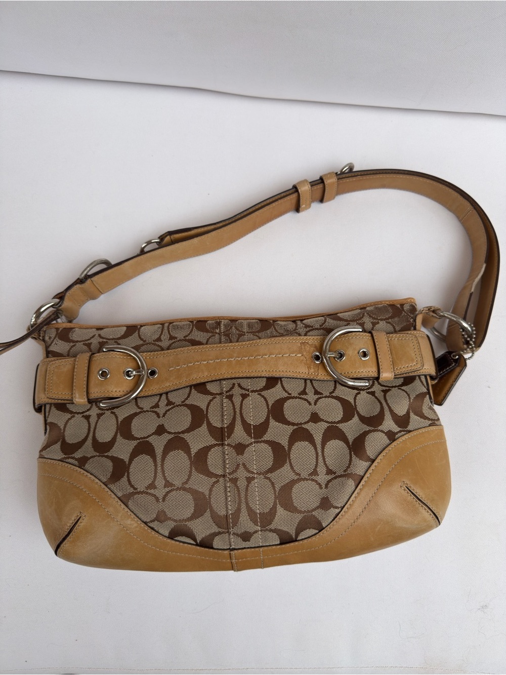 Coach Legacy Y2K Signature Hobo Brown Monogram Crossbody Shoulder Bag 7077 - Picture 3 of 15